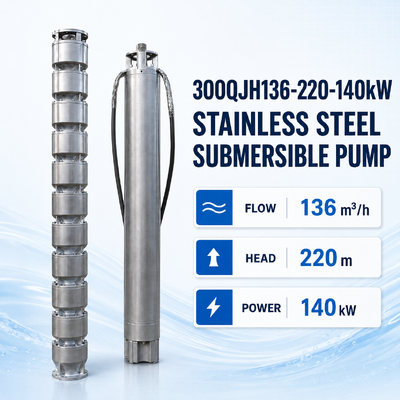 심정용 140kW 스테인리스 스틸 잠수 펌프 (양정 220m, 유량 136m³/h)