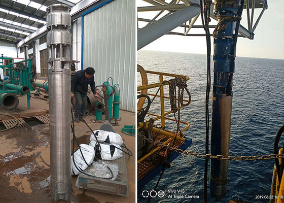 해수 깊은 우물 잠수 펌프 75kw 100hp SS316L 재료 60m 머리